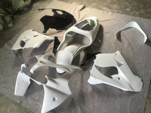 2000-2001 Pure White Glossy Black Kawasaki ZX9R Motorcycle Fairings Kits UK Stores