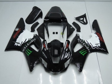 2000-2001 Black White Monster Yamaha YZF R1 Bike Fairing UK Stores