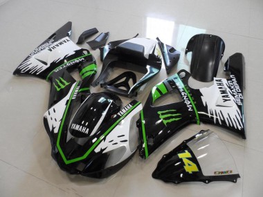 2000-2001 Black White Green Monster Yamaha YZF R1 Bike Fairings UK Stores