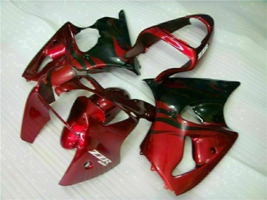 2000-2002 Red Black Kawasaki ZX6R Bike Fairing Kit UK Stores