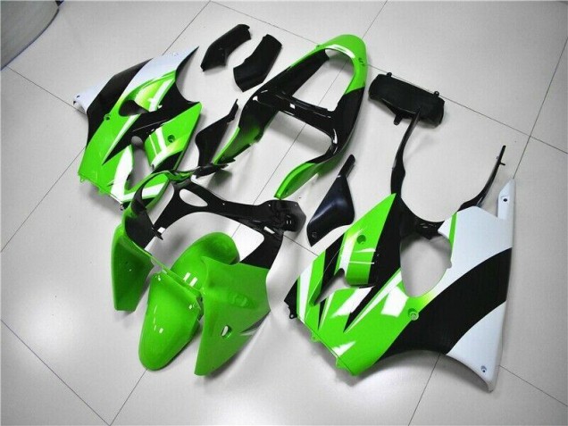 2000-2002 Green White Black Kawasaki ZX6R Bike Fairing Kit UK Stores