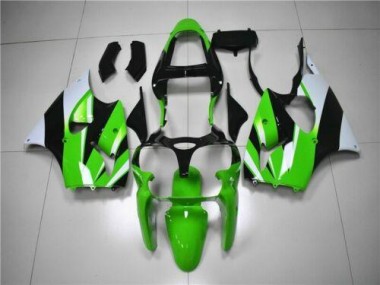 2000-2002 Green White Black Kawasaki ZX6R Bike Fairing Kit UK Stores