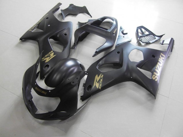 2000-2002 All Matte Black with Gold Sticker Suzuki GSXR 1000 Motorcycle Bodywork UK Stores