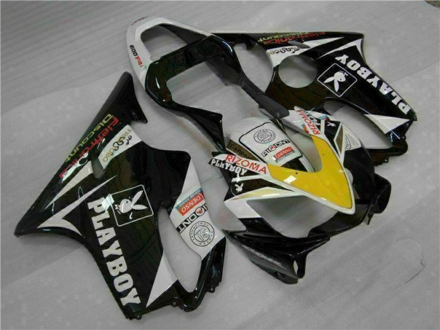 2001-2003 Yellow Silver Black Playboy Honda CBR600 F4i Motorcycle Fairing Kit UK Stores