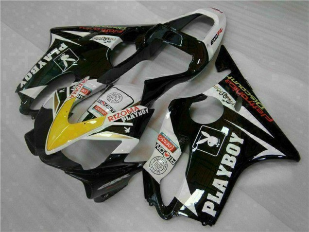 2001-2003 Yellow Silver Black Playboy Honda CBR600 F4i Motorcycle Fairing Kit UK Stores