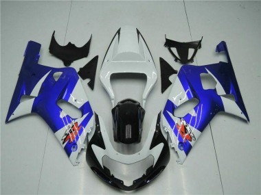 2001-2003 White Blue Suzuki GSXR 600/750 Motorcycle Fairings Kit UK Stores