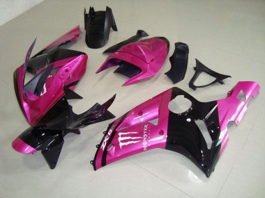 2003-2004 Pink Black Monster Kawasaki ZX6R Bike Fairing Kit UK Stores