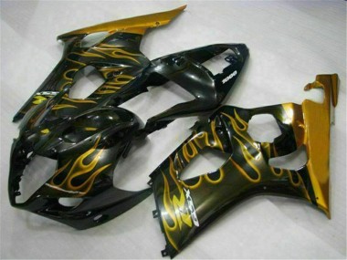 2003-2004 Gold Black Suzuki GSXR 1000 Motorcycle Fairing Kit UK Stores