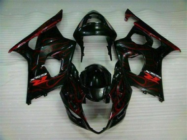 2003-2004 Red Flame Suzuki GSXR 1000 Bike Fairing Kit UK Stores