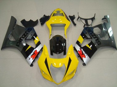 2003-2004 Yellow Grey Suzuki GSXR 1000 Motorcycle Fairing Kits UK Stores