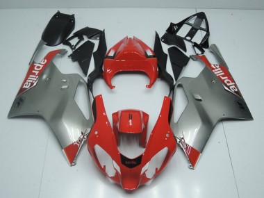 2003-2006 Silver and Red Aprilia RSV1000 Motorbike Fairing Kits UK Stores