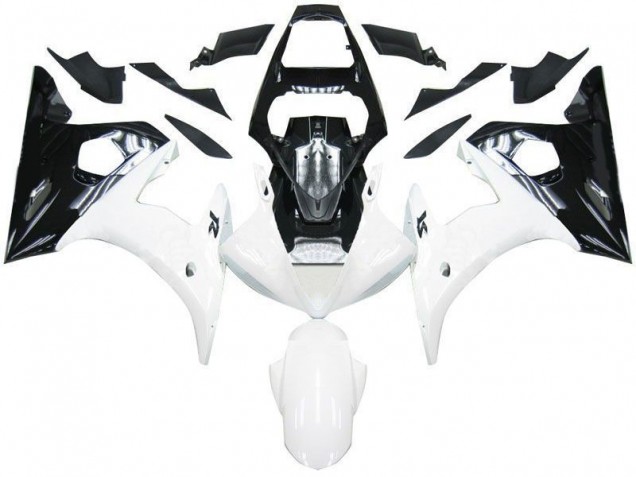 2003-2005 Black White Yamaha YZF R6 Motorcycle Fairing Kits UK Stores