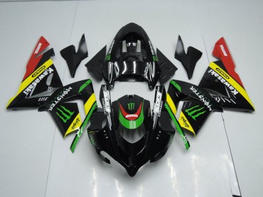 2003-2005 Black Yellow Monster Kawasaki ZX10R Replacement Motorcycle Fairings UK Stores