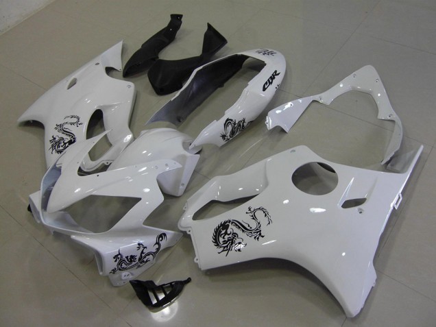 2004-2007 White with Black Dragon Honda CBR600 F4i Motorcycle Fairings UK Stores