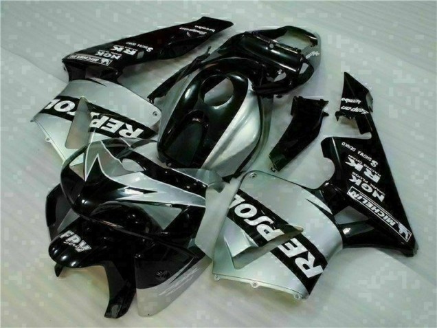 2005-2006 Black Silver Repsol Honda CBR600RR Motorcycle Fairings Kit UK Stores