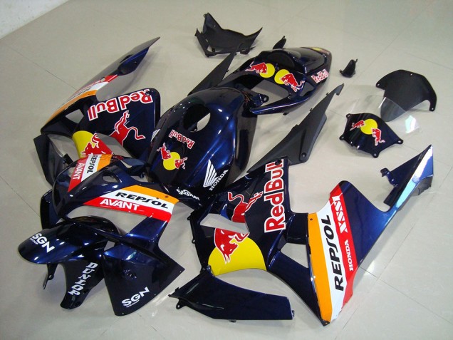 2005-2006 Dark Blue Red Bull Repsol Honda CBR600RR Motorcycle Fairings Kits UK Stores