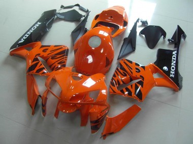 2005-2006 Orange Black Flame Honda CBR600RR Replacement Motorcycle Fairings UK Stores