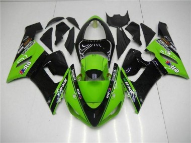 2005-2006 Green Kawasaki ZX6R Motorcycle Fairings Kit UK Stores