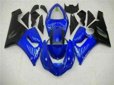 2005-2006 Blue Kawasaki ZX6R Motorcycle Fairing Kit UK Stores