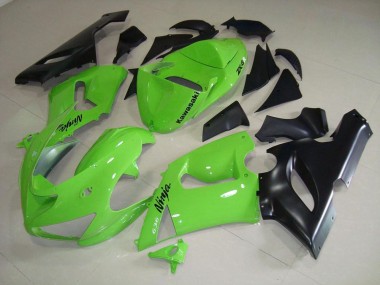 2005-2006 Lime Green Kawasaki ZX6R Bike Fairings UK Stores