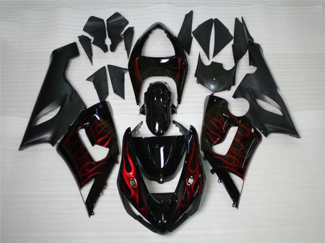 2005-2006 Red Black Kawasaki ZX6R Motor Bike Fairings UK Stores