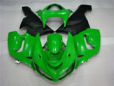 2005-2006 Green Matte Black Kawasaki ZX6R Motorcycle Fairing UK Stores