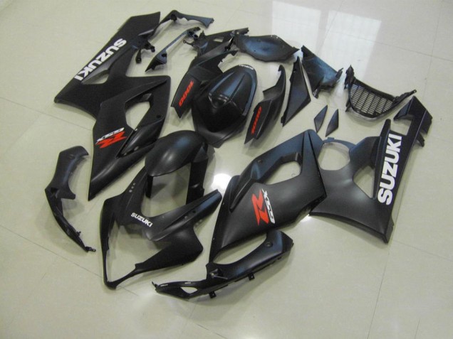 2005-2006 Matte Black with White Decals Suzuki GSXR 1000 Bike Fairing Kit UK Stores