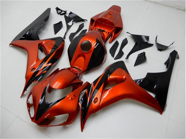 2006-2007 Orange Black Honda CBR1000RR Motorcycle Fairings Kit UK Stores