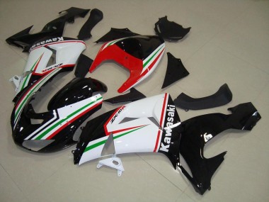 2006-2007 White and Black Kawasaki ZX10R Bike Fairing Kit UK Stores