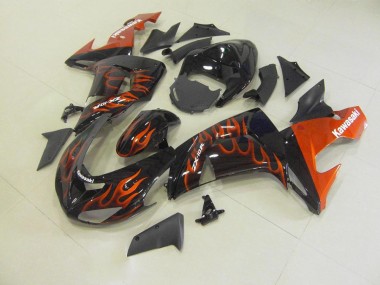 2006-2007 Orange Flame Kawasaki ZX10R Motorcyle Fairings UK Stores