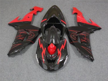 2006-2007 Black Red Kawasaki ZX10R Motorcycle Fairings UK Stores