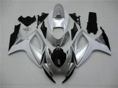 2006-2007 Silver Suzuki GSXR 600/750 Motorcycle Fairings Kits UK Stores