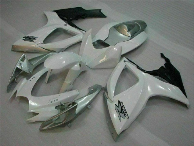 2006-2007 White Silver Suzuki GSXR 600/750 Motorcycle Fairings Kit UK Stores