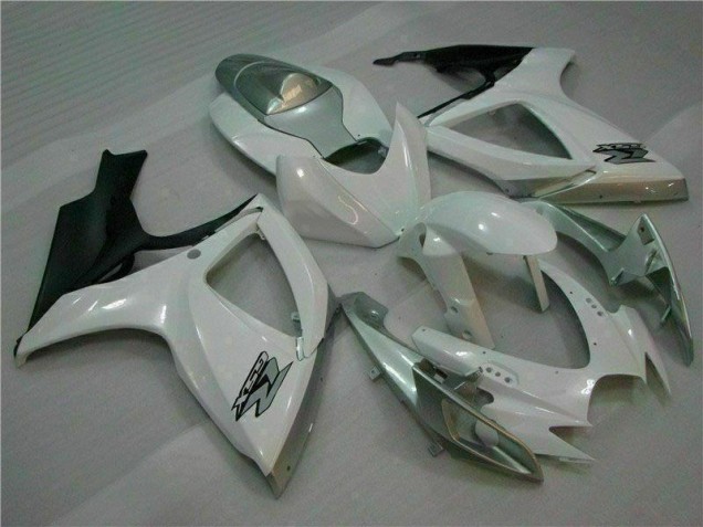 2006-2007 White Silver Suzuki GSXR 600/750 Motorcycle Fairings Kit UK Stores