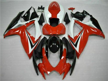 2006-2007 Red White Suzuki GSXR 600/750 Motorcycle Fairings Kits UK Stores