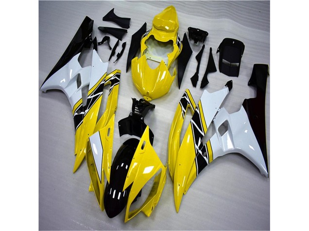 2006-2007 Yellow White Black Yamaha YZF R6 Motorbike Fairing Kits UK Stores