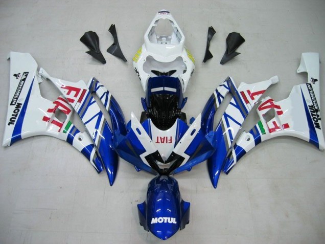 2006-2007 Blue White Motul Red Fiat Yamaha YZF R6 Motorcycle Fairings Kits UK Stores