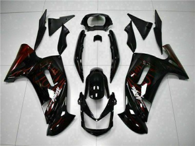 2006-2008 Red Flame Kawasaki EX650 Motorcycle Fairing UK Stores