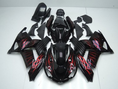 2006-2011 Red Flame Kawasaki ZX14R ZZR1400 Motorcycle Bodywork UK Stores