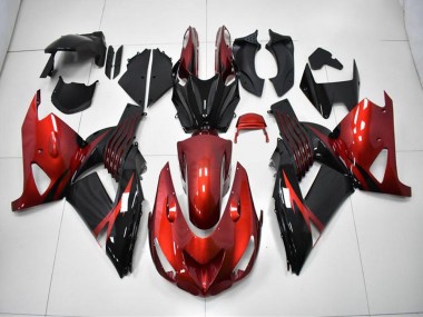 2006-2011 Red Black Kawasaki ZX14R ZZR1400 Motorcycle Fairing Kits UK Stores