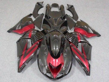 2006-2011 Black Red Kawasaki ZX14R ZZR1400 Bike Fairings UK Stores