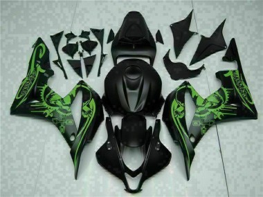 2007-2008 Black Green Honda CBR600RR Motorcycle Fairing Kits UK Stores