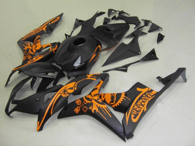 2007-2008 Matte Black Orange Sticker Honda CBR600RR Motorbike Fairing UK Stores