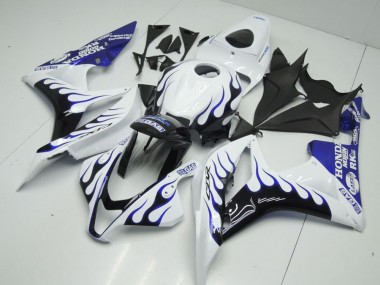 2007-2008 White Blue Flame Honda CBR600RR Bike Fairings UK Stores