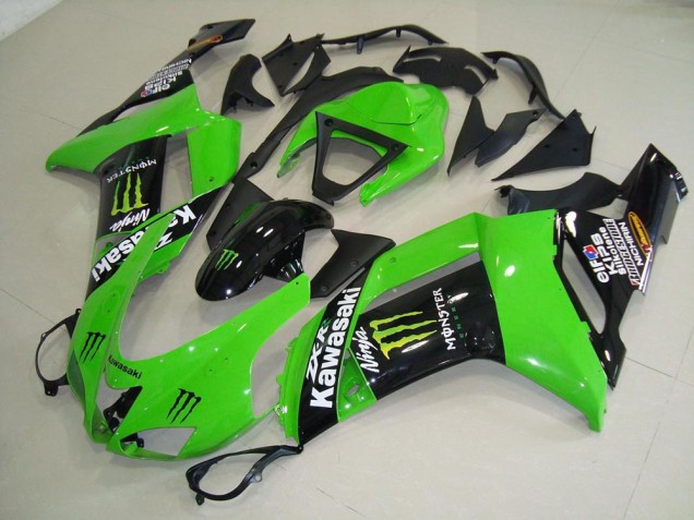 2007-2008 Monster Green Kawasaki ZX6R Motorcycle Replacement Fairings UK Stores