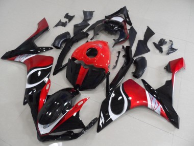 2007-2008 Black Red Glossy Yamaha YZF R1 Motorcycle Replacement Fairings UK Stores