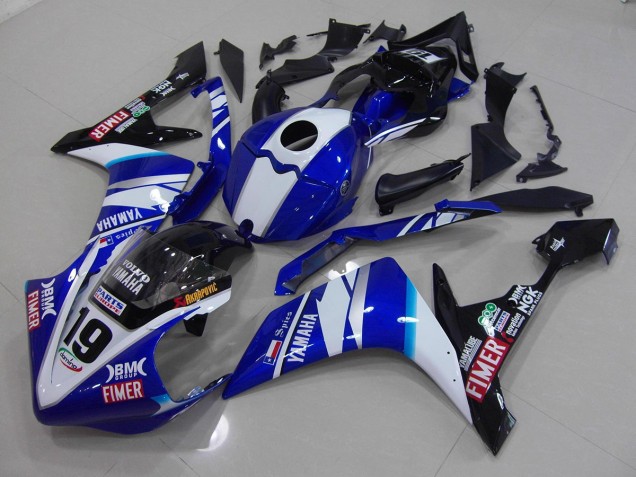 2007-2008 White Blue Yamaha YZF R1 Moto Fairings UK Stores