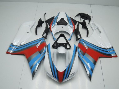 2007-2014 Blue White Red Ducati 848 1098 1198 Motorcyle Fairings UK Stores