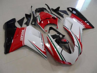 2007-2014 Red White Ducati 848 1098 1198 Motorcycle Fairings Kit UK Stores