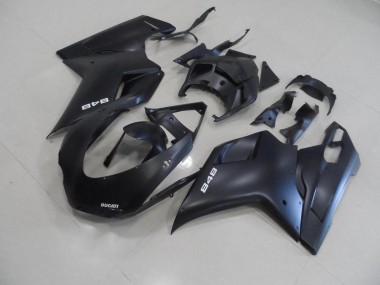 2007-2014 Matte Black with White 848 Ducati 848 1098 1198 Motorbike Fairings UK Stores